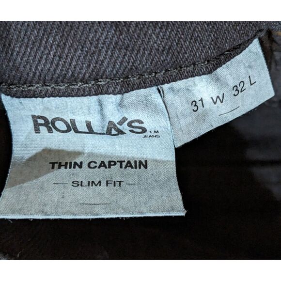 Rolla's Mens Thin Captain Slim Fit Black Jeans Size 31x32 - Picture 6 of 6